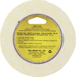 DELI D261502 Szerelőszalag (H x Sz) 5 m x 2.54 cm 1 db Fehér