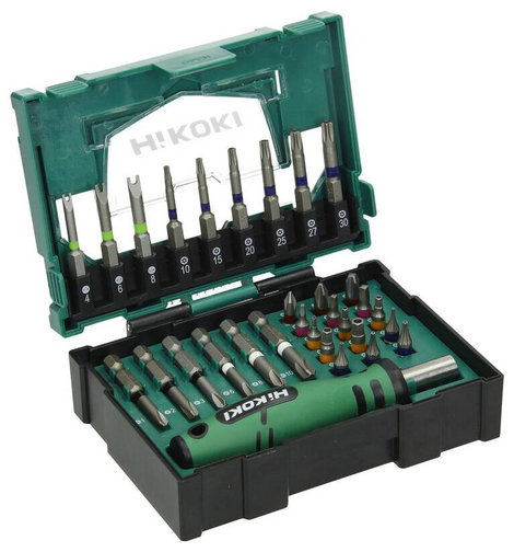 HiKOKI 40030023 Bit készlet T profil, Egyeneshornyú, Kereszthornyú Phillips, Kereszthornyú Pozidriv,