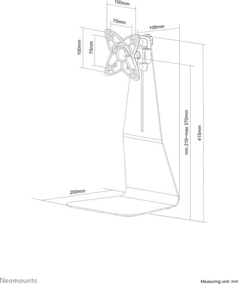 Monitortartó, dönthető/forgatható, max, 10 kg, 25,4-61 cm (10 - 24), NewStar PMA-D850BLACK 3. kép