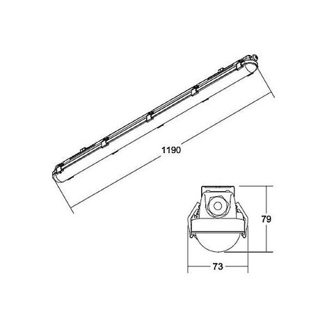 Brumberg 78012114 LED-es lámpa nedves helyiségbe LED 18 W Fehér Szürke 2. kép