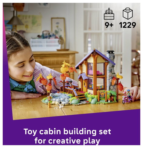 LEGO® FRIENDS 42705 Hangulatos faház az őszi erdőben  4 játékfigura, egy kutya és egy mókus 4. kép