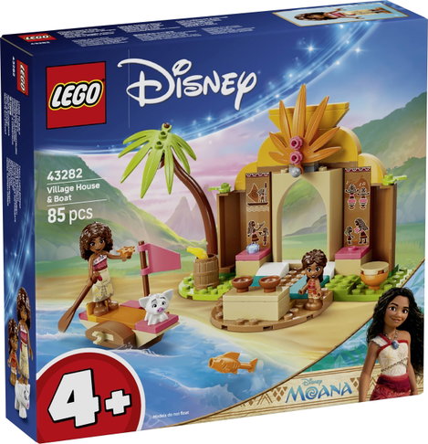 LEGO® DISNEY 43282 Vaiana Vaiana kunyhója és csónakja Építőjáték Simea és Pua figurákkal