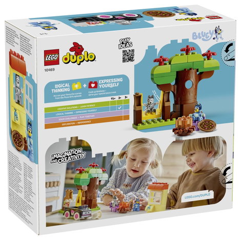 LEGO® DUPLO Bluey 10469 Pizza Nővérek Muffinnal és Bluey-val építőjáték játékautóval, fával, hintáv 2. kép
