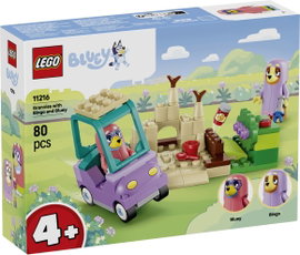 LEGO® Bluey 11216 Nagymamák Bingóval és Bluey-val  építőjátékok játékautóval, kerttel és figurákkal 