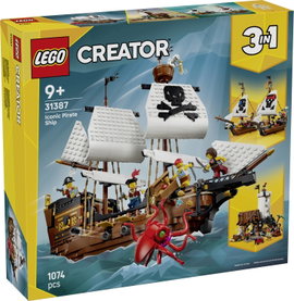 LEGO® CREATOR 31387 Kalózhajó, amely kastéllyá vagy ikerhajóvá alakítható  építőkészlet 5 minifigurá