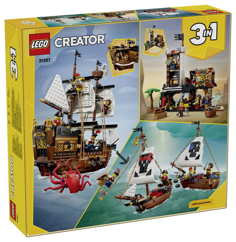 LEGO® CREATOR 31387 Kalózhajó, amely kastéllyá vagy ikerhajóvá alakítható  építőkészlet 5 minifigurá 2. kép