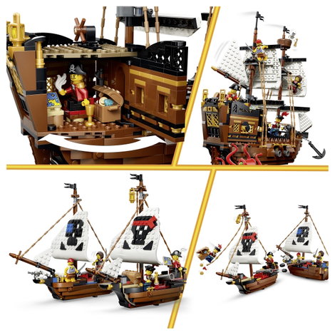 LEGO® CREATOR 31387 Kalózhajó, amely kastéllyá vagy ikerhajóvá alakítható  építőkészlet 5 minifigurá 6. kép