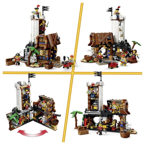 LEGO® CREATOR 31387 Kalózhajó, amely kastéllyá vagy ikerhajóvá alakítható  építőkészlet 5 minifigurá 7. kép