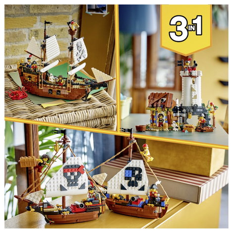 LEGO® CREATOR 31387 Kalózhajó, amely kastéllyá vagy ikerhajóvá alakítható  építőkészlet 5 minifigurá 8. kép