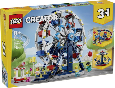 LEGO® CREATOR 31389 Építőjáték 3 építési lehetőséggel: óriáskerék, UFO körhinta vagy körhinta