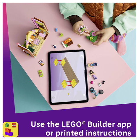 LEGO® FRIENDS 42682 Finn faház, 2 játékfigura és egy játék cica - babaház kempingkészlet glamping sz 7. kép