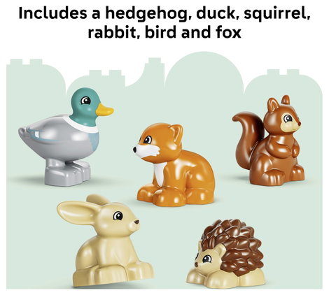 LEGO® DUPLO® 10480 Erdő vadállatokkal építőkészlet játszószőnyeggel, sündisznóval, kacsával, mókuss 3. kép