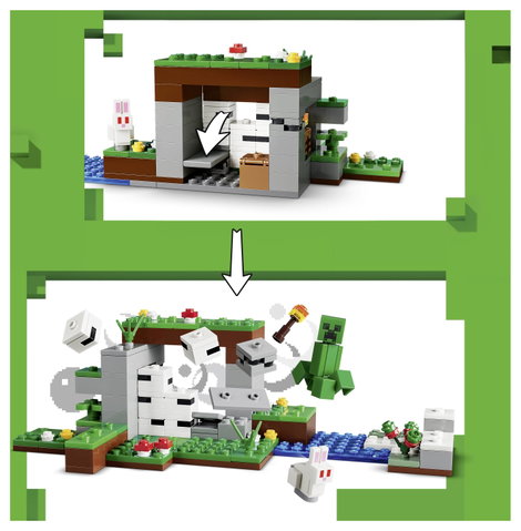 LEGO® MINECRAFT 21593 Első éjszakai kaland Minecraft készlet Alexszel, egy csontvázzal és egy Creep 4. kép