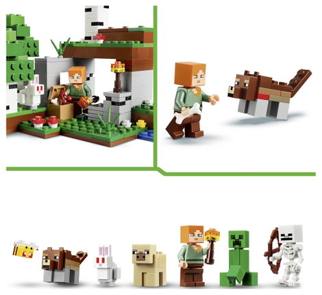 LEGO® MINECRAFT 21593 Első éjszakai kaland Minecraft készlet Alexszel, egy csontvázzal és egy Creep 6. kép