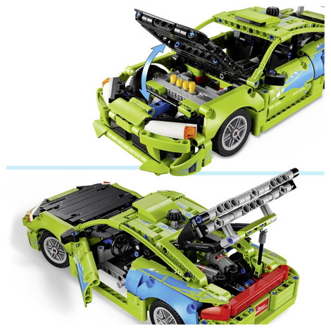 LEGO® TECHNIC 42229 Építőkészlet tinédzsereknek versenyzési részletek, kormánymű, motor, dugattyúk, 6. kép