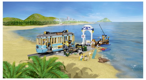 LEGO® CITY 60506 Klasszikus tengerparti villamos építőkészlet 5 minifigurával és állatfigurákkal 9. kép