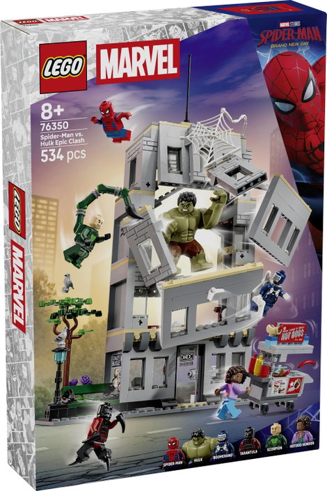 LEGO® MARVEL SUPER HEROES 6588690 Nagy leszámolás: Pókember vs. Hulk Építőjáték 6 karakterrel