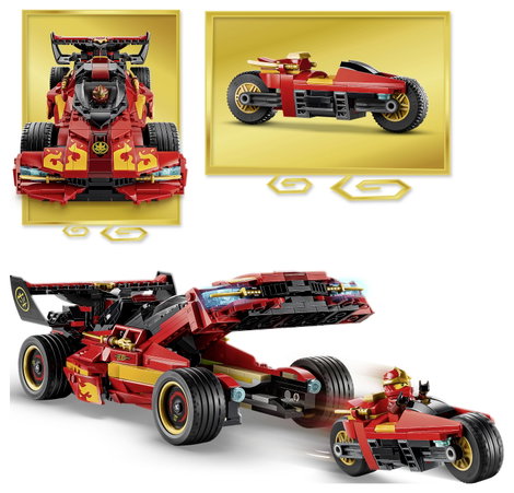 LEGO® NINJAGO 71867 15. évforduló: X-1 Ninja Szuperautó Építőkészlet 3 minifigurával 3. kép