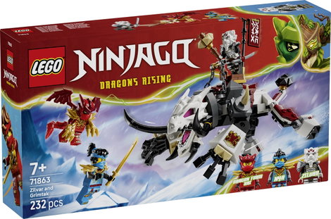 LEGO® NINJAGO 71863 Zilvar a sárkányán, Grimtakon játékszörnyeteg 3 minifigurával