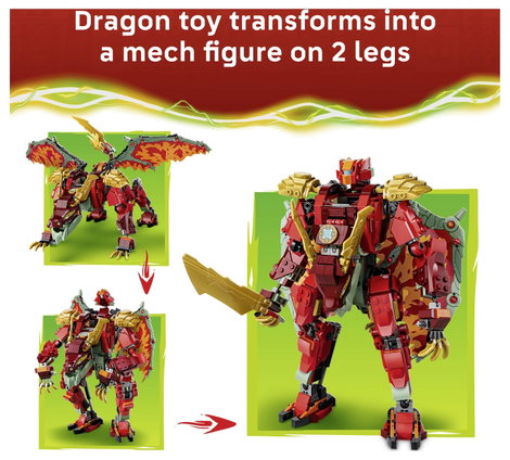 LEGO® NINJAGO 71868 Wyldfyres Sárkány Mech és 6 minifigura Építőjáték szerepjátékhoz 6. kép