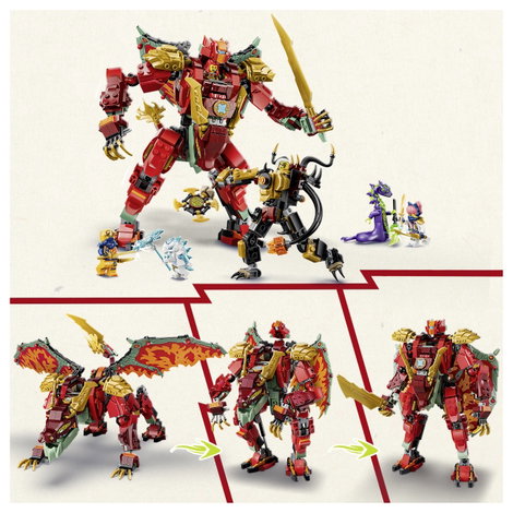 LEGO® NINJAGO 71868 Wyldfyres Sárkány Mech és 6 minifigura Építőjáték szerepjátékhoz 9. kép