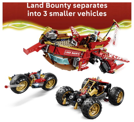 LEGO® NINJAGO 71869 Sivatagi tengerész játék teherautó gyerekeknek 3 jármű és 6 minifigura 5. kép