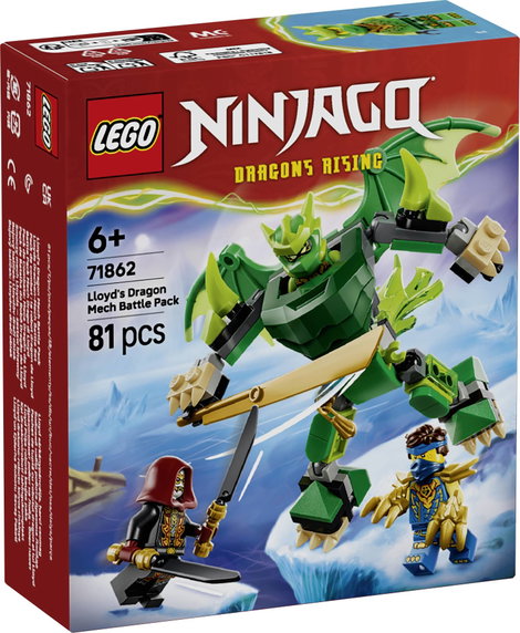 LEGO® NINJAGO 71862 Lloyd Sárkány Mech csatakészlete akciófigurával és 3 minifigurával