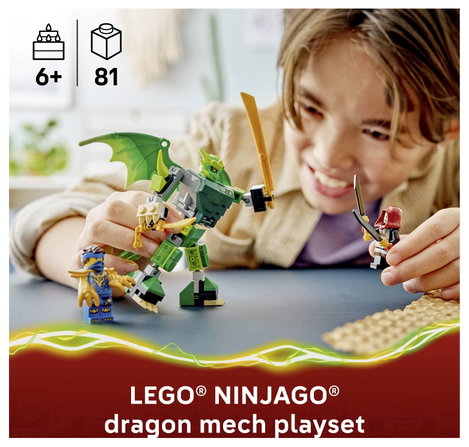 LEGO® NINJAGO 71862 Lloyd Sárkány Mech csatakészlete akciófigurával és 3 minifigurával 4. kép