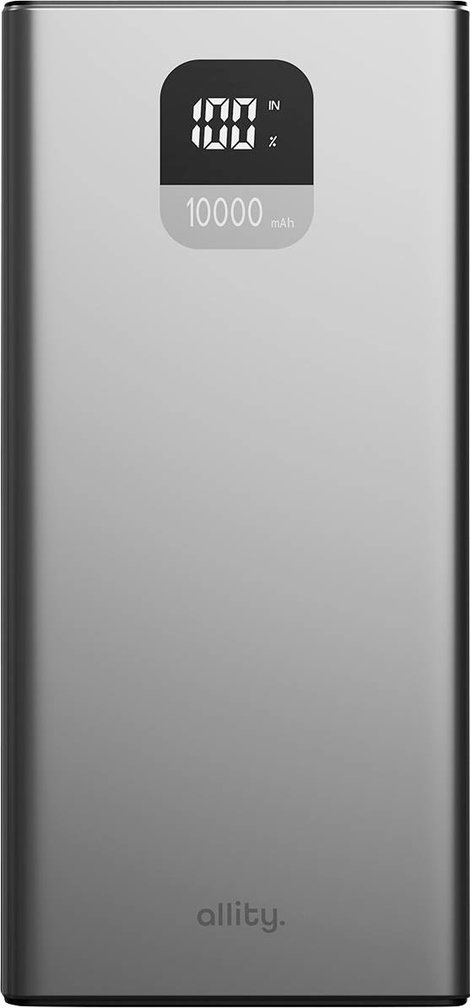 Allity APB-100 Powerbank 10000 mAh Quick Charge, Power Delivery LiPo USB-C®, USB-A Szürke