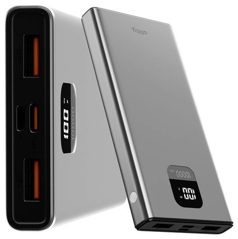 Allity APB-100 Powerbank 10000 mAh Quick Charge, Power Delivery LiPo USB-C®, USB-A Szürke 4. kép