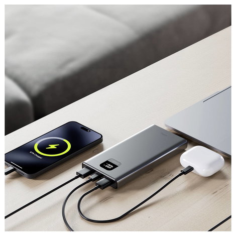 Allity APB-100 Powerbank 10000 mAh Quick Charge, Power Delivery LiPo USB-C®, USB-A Szürke 6. kép