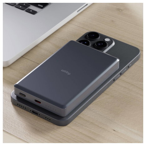 Allity APB-300 Wireless powerbank 10000 mAh Quick Charge, Power Delivery Szürke 6. kép