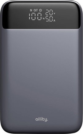 Allity APB-200 Powerbank 19200 mAh Quick Charge, Power Delivery LiPo Szürke állapotjelző