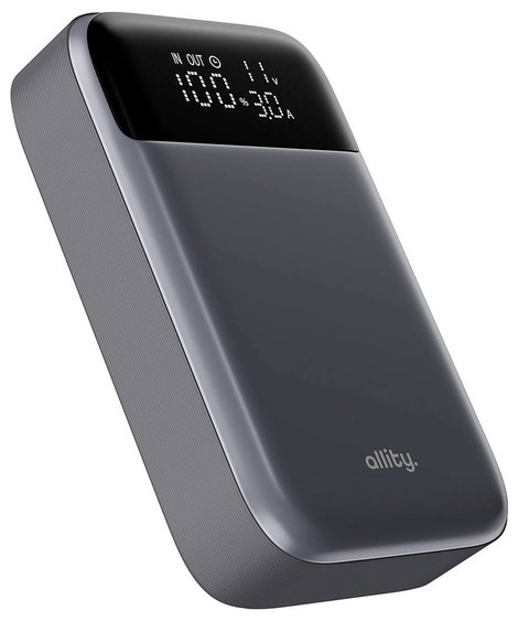Allity APB-200 Powerbank 10000 mAh Power Delivery, Quick Charge LiPo USB-A, USB-C® Szürke állapotjel 2. kép