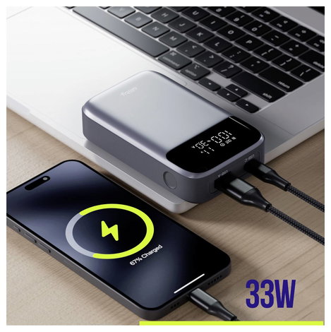 Allity APB-200 Powerbank 10000 mAh Power Delivery, Quick Charge LiPo USB-A, USB-C® Szürke állapotjel 6. kép