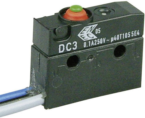 Cherry Switches Szubminiatűr kapcsoló, 250 V/AC DC3 DC3C-C3AA 1 váltó Litze 500 mm IP67