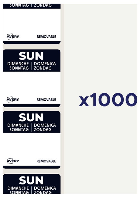 Avery-Zweckform DLSSUNREV-1000 Többfunkciós címkék 25 x 25 mm Papír Fekete 1 db Leoldható Kézi felir 8. kép