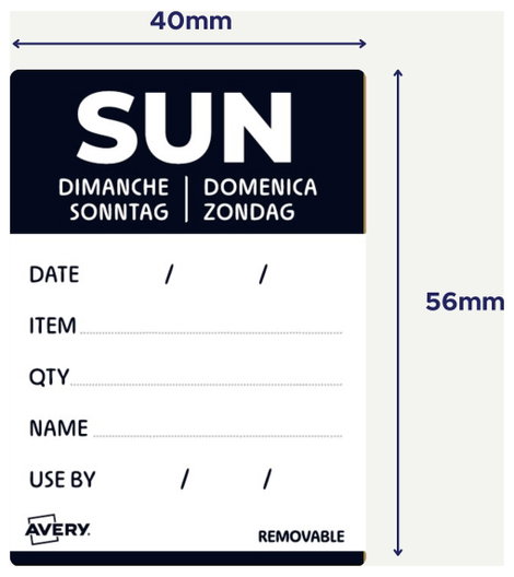 Avery-Zweckform DLDSUNREV-500 Többfunkciós címkék 40 x 56 mm Papír Fekete 1 db Leoldható Kézi felira 2. kép