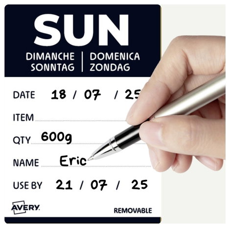Avery-Zweckform DLDSUNREV-500 Többfunkciós címkék 40 x 56 mm Papír Fekete 1 db Leoldható Kézi felira 5. kép