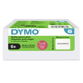 DYMO Etikett tekercs 70 x 54 mm Fehér 6 tekercs Leoldható 2234188 Univerzális etikett, CD etikett, L