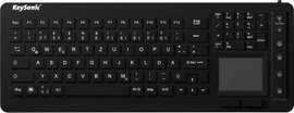 USB-s billentyűzet Keysonic KSK-6231 INEL (DE) Fekete Világít, Beépített érintőpanel, Egérgombok