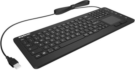USB-s billentyűzet Keysonic KSK-6231 INEL (DE) Fekete Világít, Beépített érintőpanel, Egérgombok 4. kép