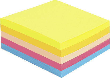 DELI Öntapadó jegyzetlap D335999 7.6 cm x 7.6 cm 5 színű 400 db