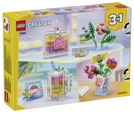 LEGO® CREATOR 31383 3 az 1-ben készlet virágdíszekkel  3 építési lehetőség: parfümös üveg, virágváza 2. kép
