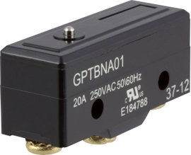 Mikrokapcsoló 250 V/AC 20 A 1 x BE/(BE) Cherry Switches GPTBNA01 nyomó 1 db