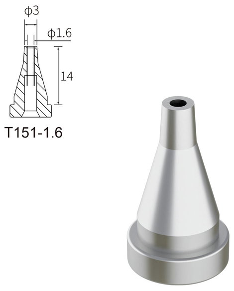 Atten T151-1.6 Kiforrasztó hegy Hegy méret 1.6 mm Csúcs hossza 17 mm Tartalom, tartalmi egységek ren 2. kép