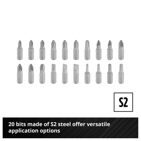 Einhell 372450 Bit készlet 61 részes Egyeneshornyú, PH, PZ, T profil 6. kép