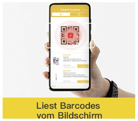 inateck Vonalkód olvasó Bluetooth®, Rádiójel vezérlésű 1D, 2D LED Fekete, zöld Kézi szkenner állvánn 14. kép