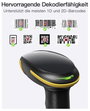 inateck Vonalkód olvasó Bluetooth® 1D, 2D LED Fekete Kézi szkenner állvánnyal 2. bélyegkép