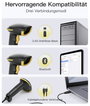 inateck Vonalkód olvasó Bluetooth® 1D, 2D LED Fekete Kézi szkenner állvánnyal 4. bélyegkép